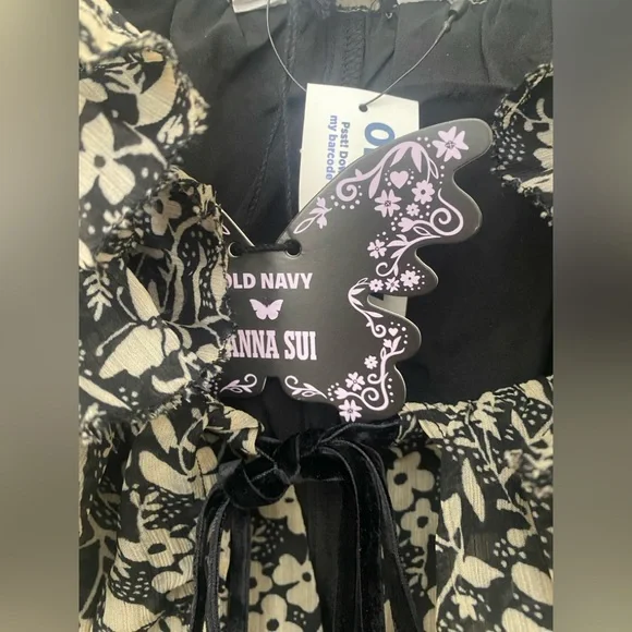 Old navy X Anna Sui maxi dress ruffle collar - Picture 5 of 8